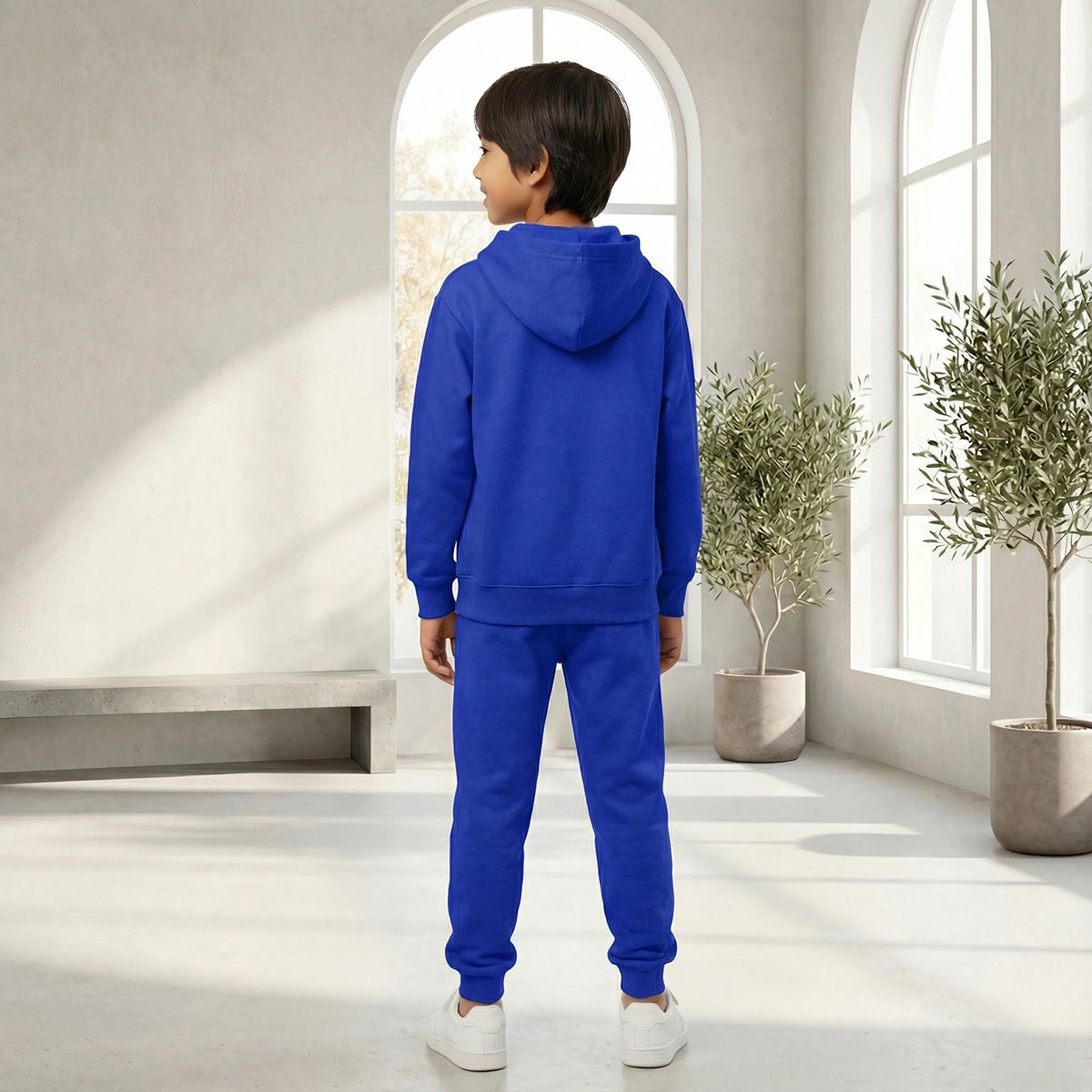 Boys Dark Blue K-Pop Nova Beat Graphics Hoodie With Jogger Co-ord Sets Sets