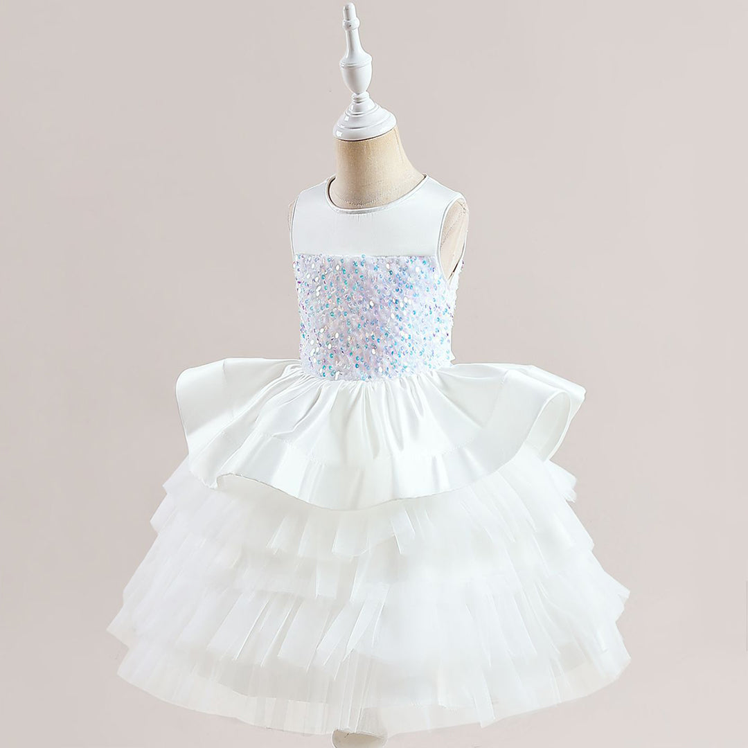 Girls Sequins Embellished Fit & Flare Party Wear Dress Party Dresses   