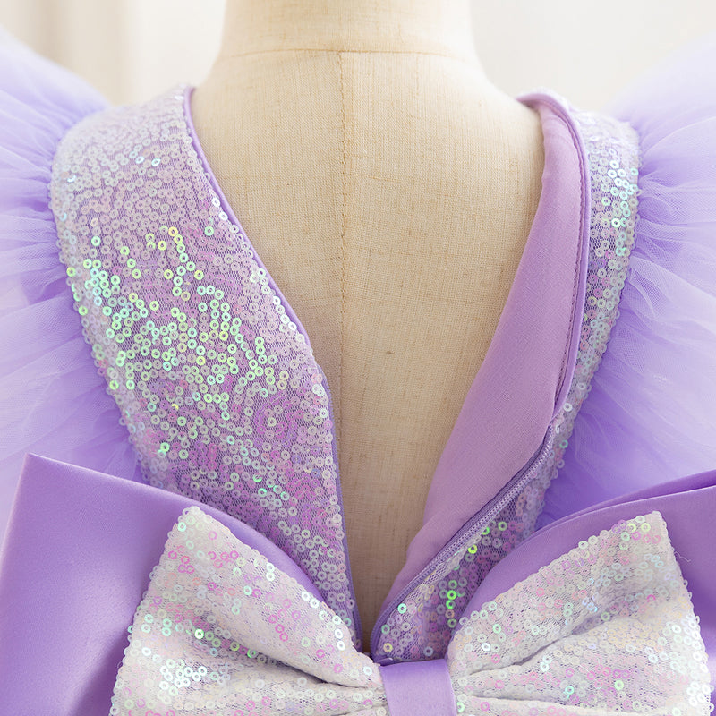 Girls Violet Flutter Tulle Mullet Dress Party Dresses
