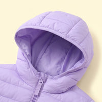 Girls Purple Hooded Quilted Puffer Jacket Coats & Jackets