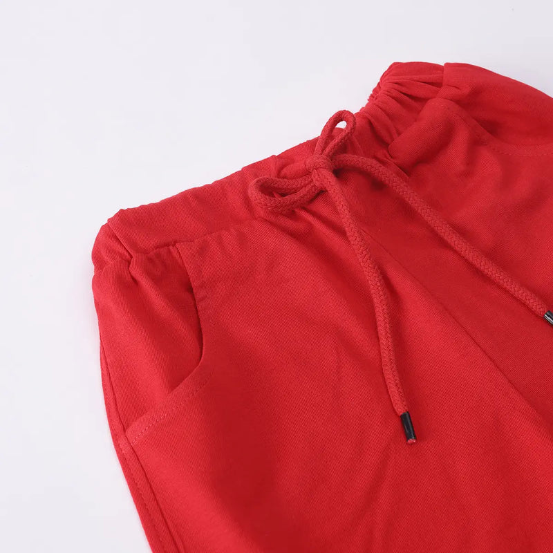 Boys Red Colorblocked Short Sleeve T-Shirt With Shorts Sets 2 pc. Sets