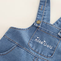 Boys Orange Typographic Printed Short Sleeves Shirt With Denim Dungaree Set 2 pc. Sets