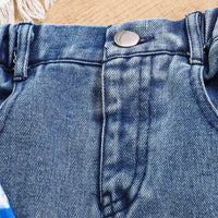 Girls Blue Tie-Dye Heart Print T-Shirt & Denim Pants Set Sets