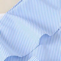 Girls Blue Stripes Sleeveless Summer Tops With Bow Tops