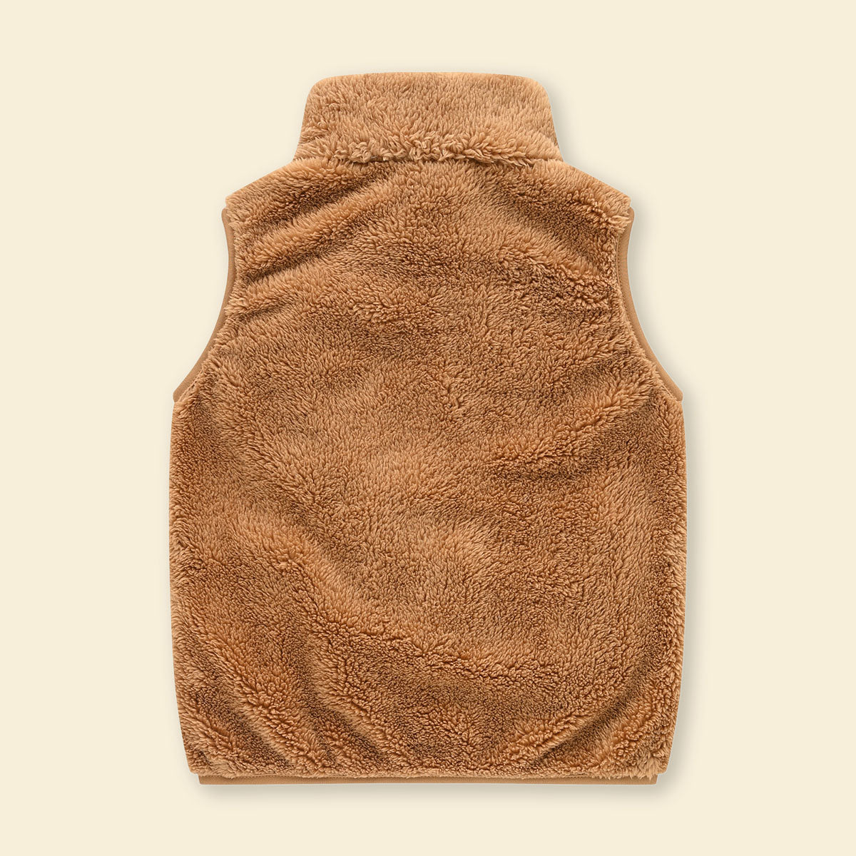 Girls Brown Fleece Front Zipper Sleeveless Winter Jacket Coats & Jackets