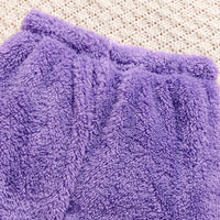 Girls Purple Polar Fleece Hooded Sweatshirt & Jogger Co-ord Sets Sets