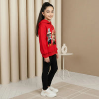 Girls Red Labubu Graphics Hoodie Sweatshirt Sweatshirts & Hoodies