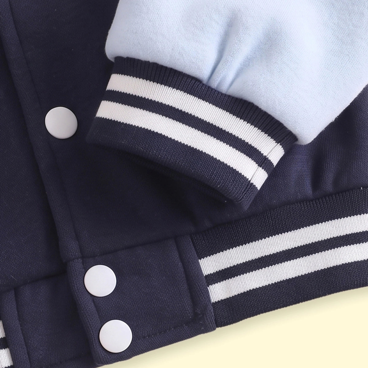 Boys Navy Blue Embroidered Long Sleeve Varsity Jacket Coats & Jackets