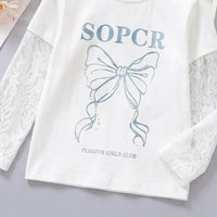 Girls White Graphics Long Sleeve T-Shirt Tshirts