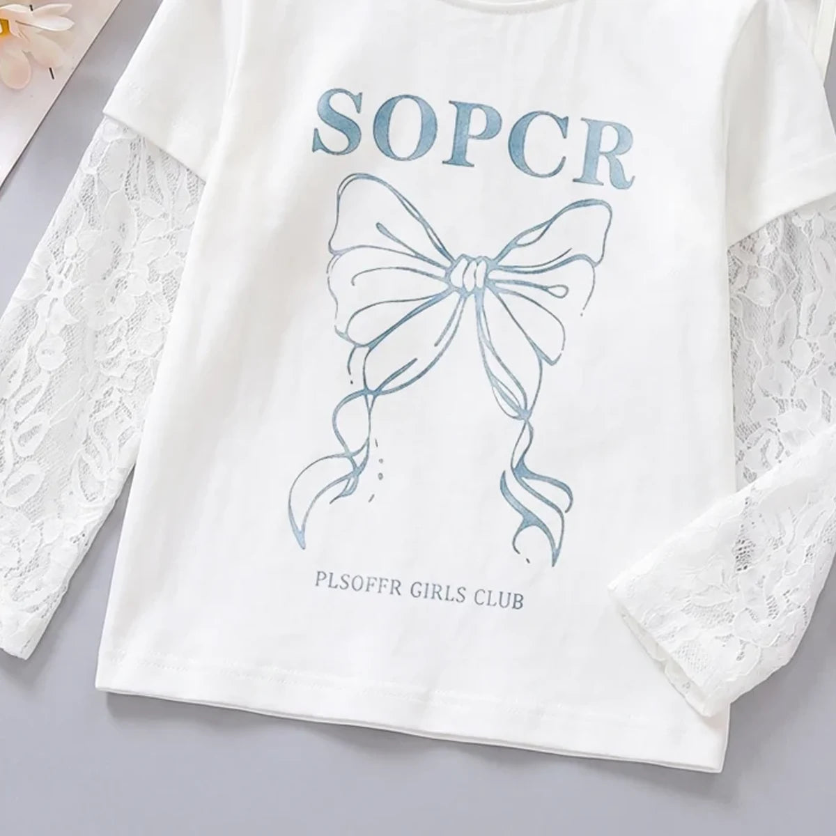 Girls White Graphics Long Sleeve T-Shirt Tshirts