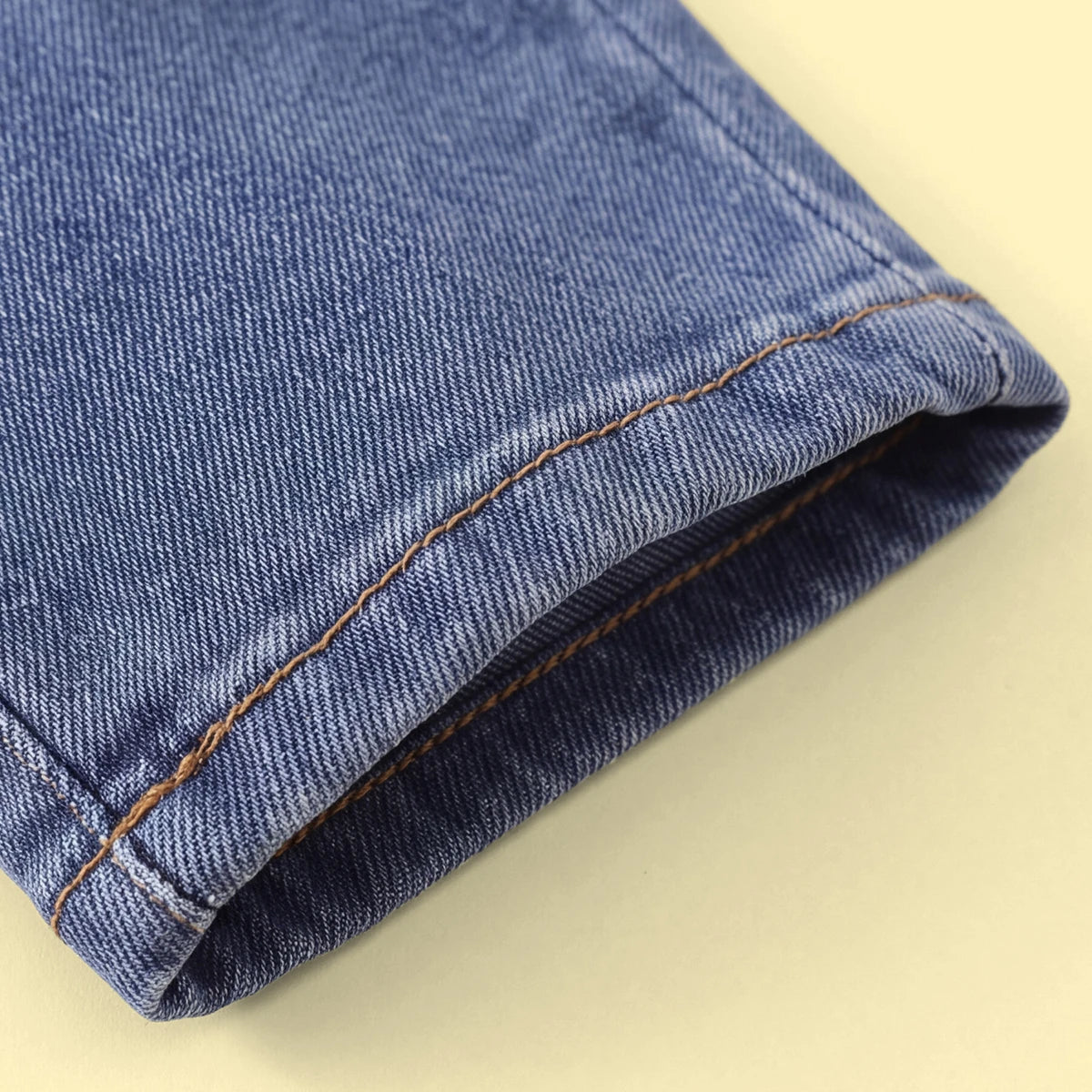 Girls Blue Heart Embroidered Denim Pants Pants