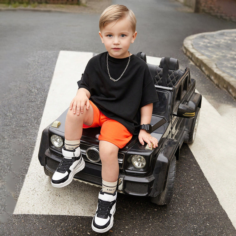 Boys Black Back Typographic Printed T-Shirt With Shorts Set 2 pc. Sets