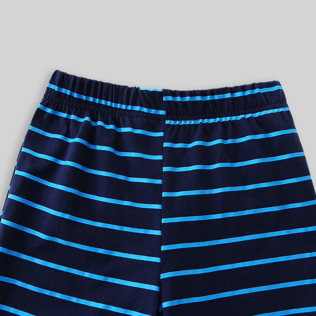 Boys Raglan Sleeve T-Shirt With Striped Shorts Set Sets   