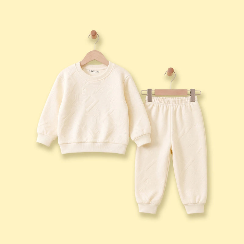 Boys Beige Sweatshirt & Joggers Co-ord Sets Sets Beige 2-3 Y