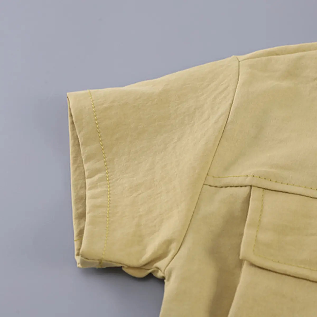 Boys Khaki Short Sleeve Shirt With Printed T-shirts And Elasticated Shorts Sets 3 pc. Sets