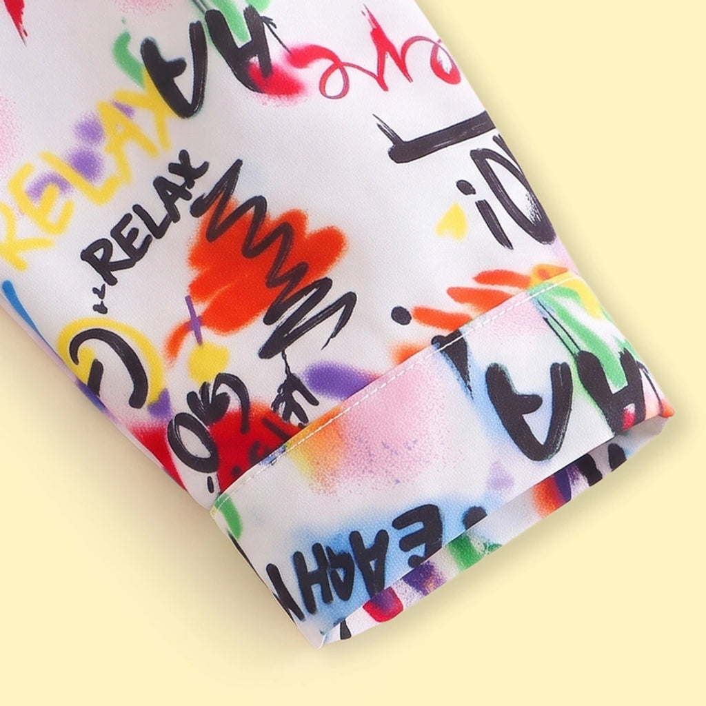 Girls Multicolor Typography Print Long Sleeve Shirt Shirts