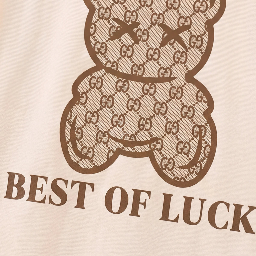 Girls Beige Typography Print T-Shirt With Legging Sets 2 pc. Sets