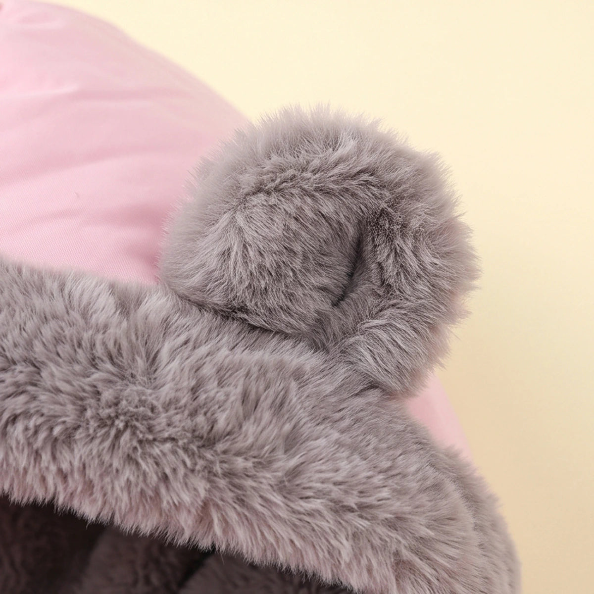 Boys Pink Bear Ear On Hood Zip-up Puffer Jacket Coats & Jackets