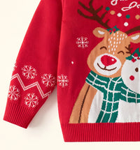 Boys Red Snowman Graphic Long Sleeve Sweater Sweaters & Cardigans