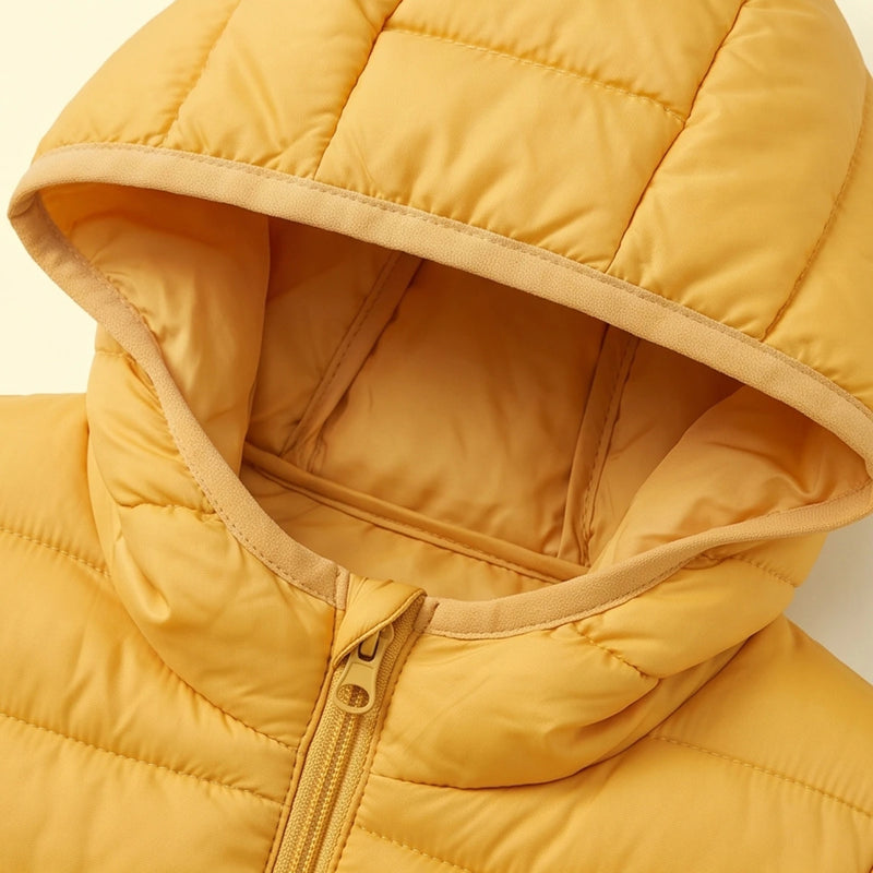 Girls Yellow Hooded Quilted Puffer Jacket Coats & Jackets