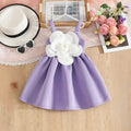 Girls Purple Flower Applique Fit & Flare Party Wear Dress Party Dresses Purple 2-3 Y