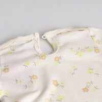 Girls Yellow Applique Printed T-Shirt With Denim Dungaree and Diaper Cover Sets 3 pc. Sets