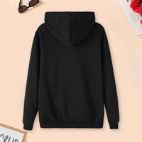 Boys Black Embossed King Printed Hooded Sweatshirt Sweatshirts & Hoodies