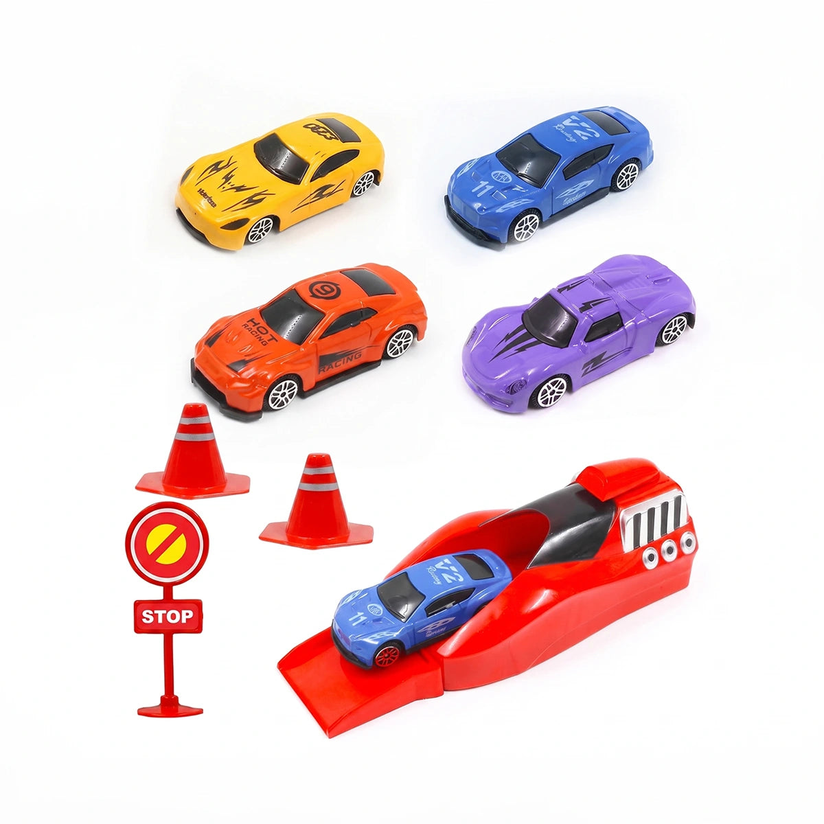 Rapid Racer Launcher- 4 Car Stunt Set Trending Accessories