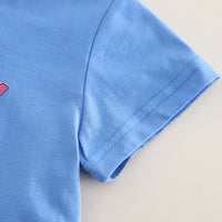 Boys Blue Typographic Printed T-Shirt With Denim Shorts Set 2 pc. Sets