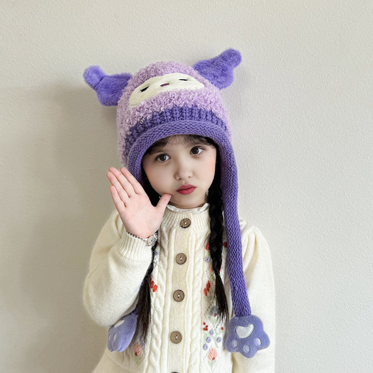 Kids Warm Animated Embroidered Beanie Cap Trending Accessories