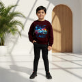 Boys Maroon Car Graphics Round Neck Sweatshirt Sweatshirts & Hoodies Maroon 5-6 Y