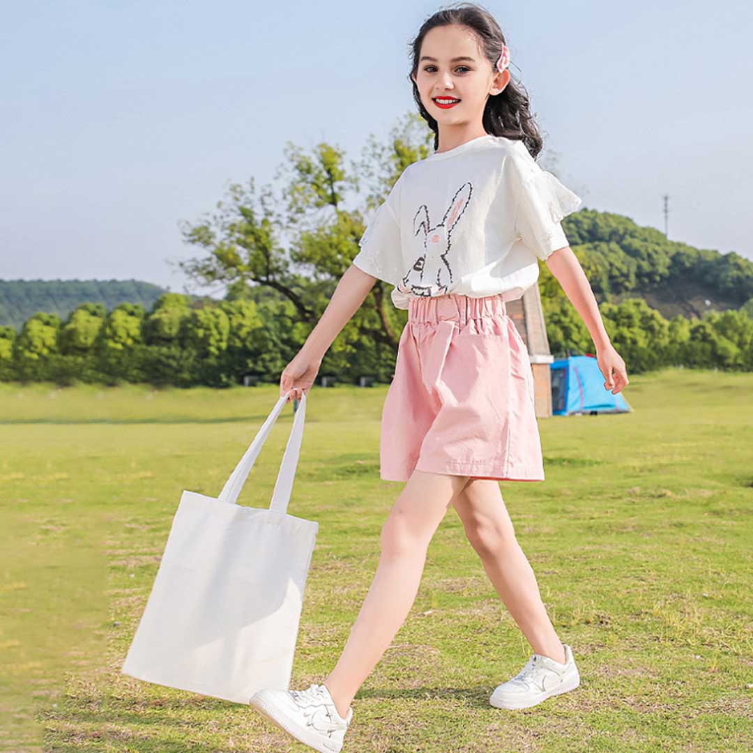 Girls Rabbit Graphic T-Shirt With Shorts Set 2 pc. Sets   