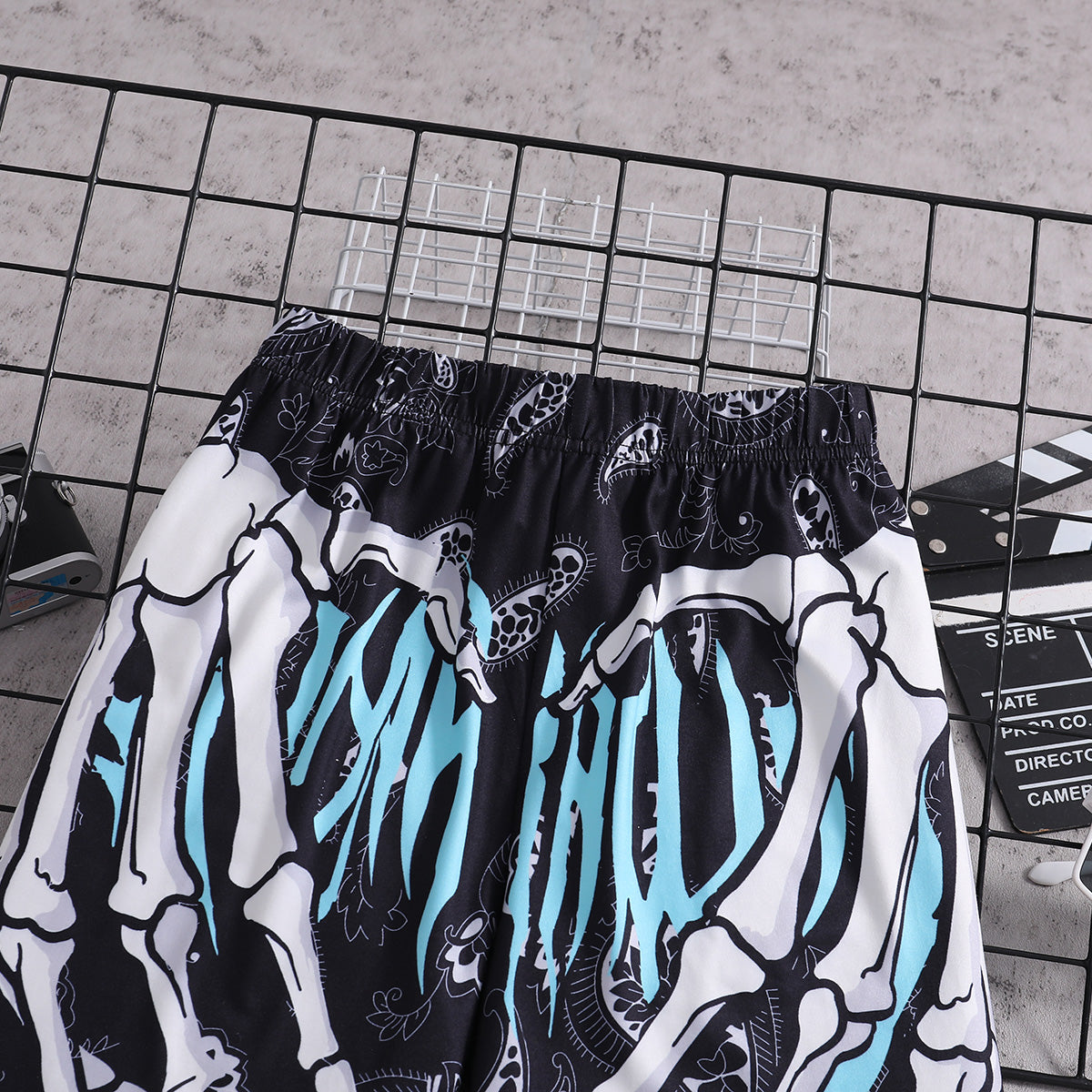 Boys Black Halloween Printed Elasticated Shorts Shorts