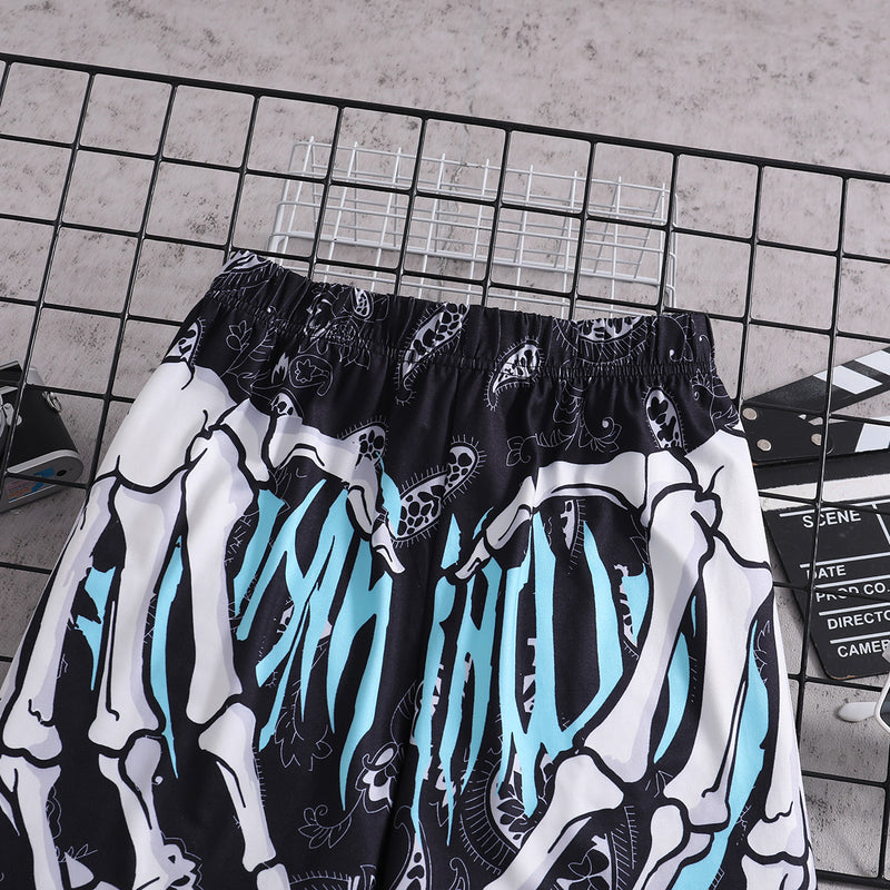 Boys Black Halloween Printed Elasticated Shorts Shorts