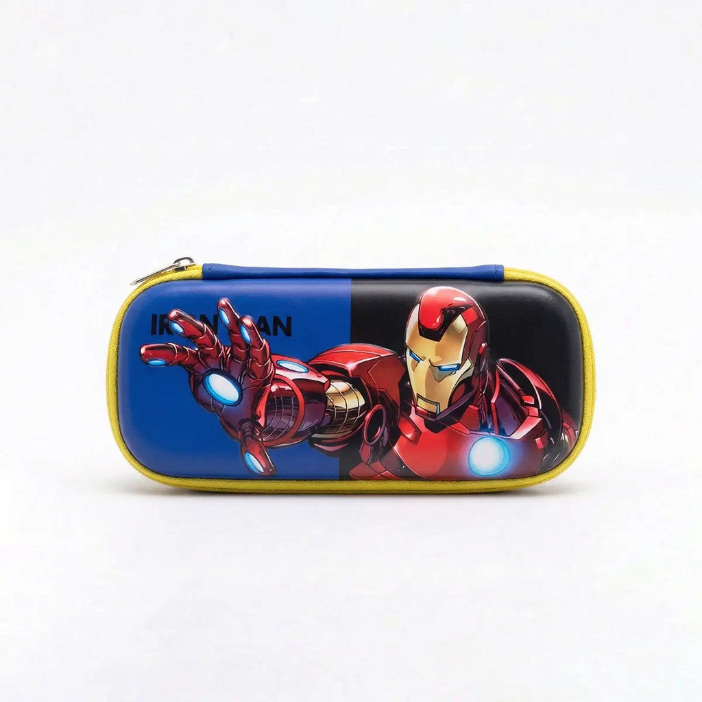 Iron Man Superhero Hard Shell Pencil Case Kids Cartoon Stationery Organizer Trending Accessories Blue Onesize