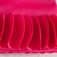 Girls Fuchsia Cap Sleeves A-line Dress With Ruffled Hem Party Dresses