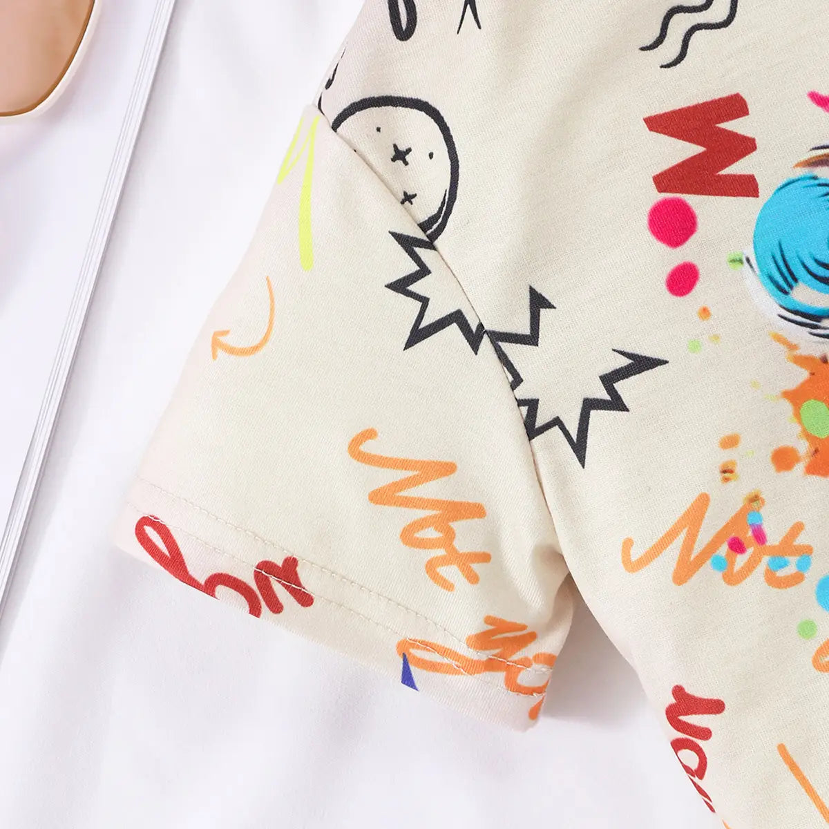 Girls Apricot Panda Printed Short Sleeves T-Shirt With Shorts Set Sets