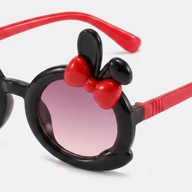 Girls Black Bunny Motif Round Sunglasses Sunglasses