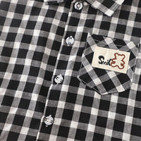 Boys Black Checked Shirt With Cargo Shorts Sets Sets
