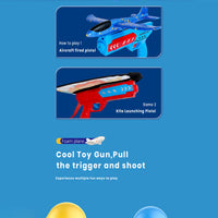 Kids Blue Airplane Launcher Gun with Foam Planes Trending Accessories