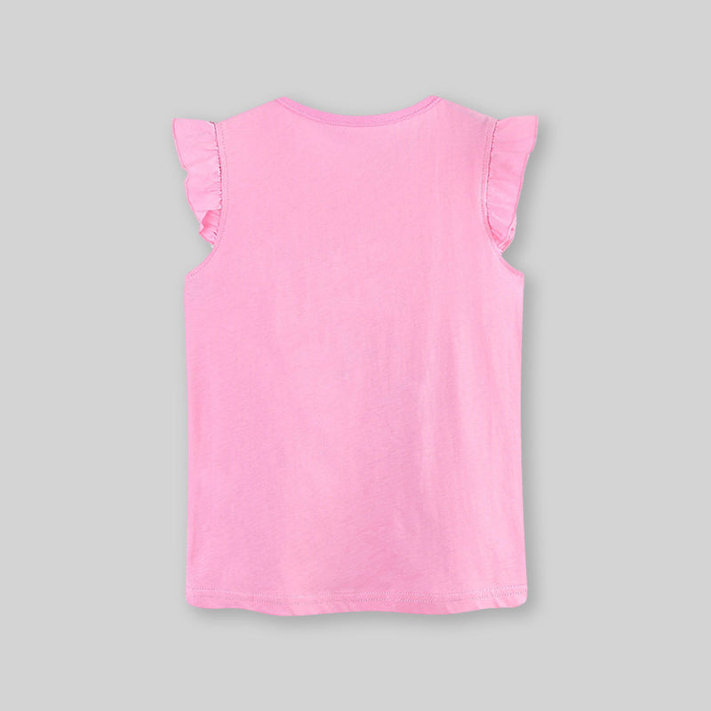 Girls Ladybird Printed Short Sleeves T-Shirt Tshirts   