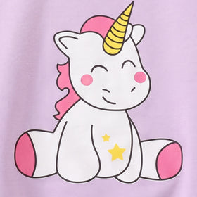 Girls Lavender Unicorn Print Sweatshirt With Pants Sets 2 pc. Sets