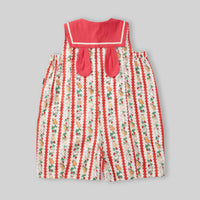 Girls Red Animal Printed Sleeveless Jumpsuit Jumpsuits