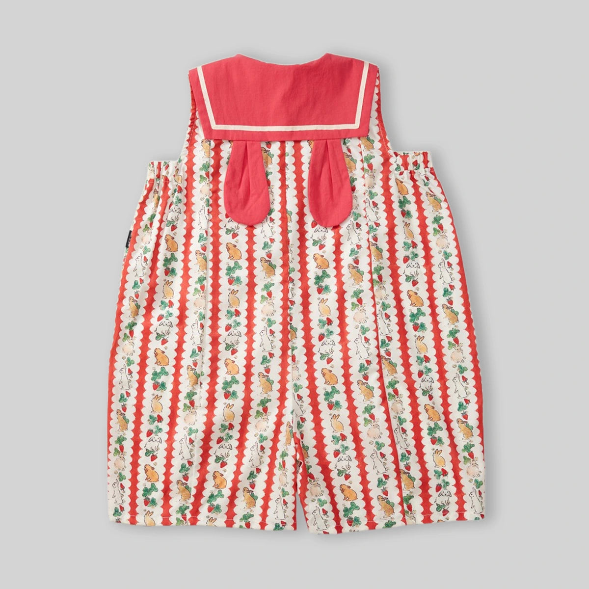 Girls Red Animal Printed Sleeveless Jumpsuit Jumpsuits