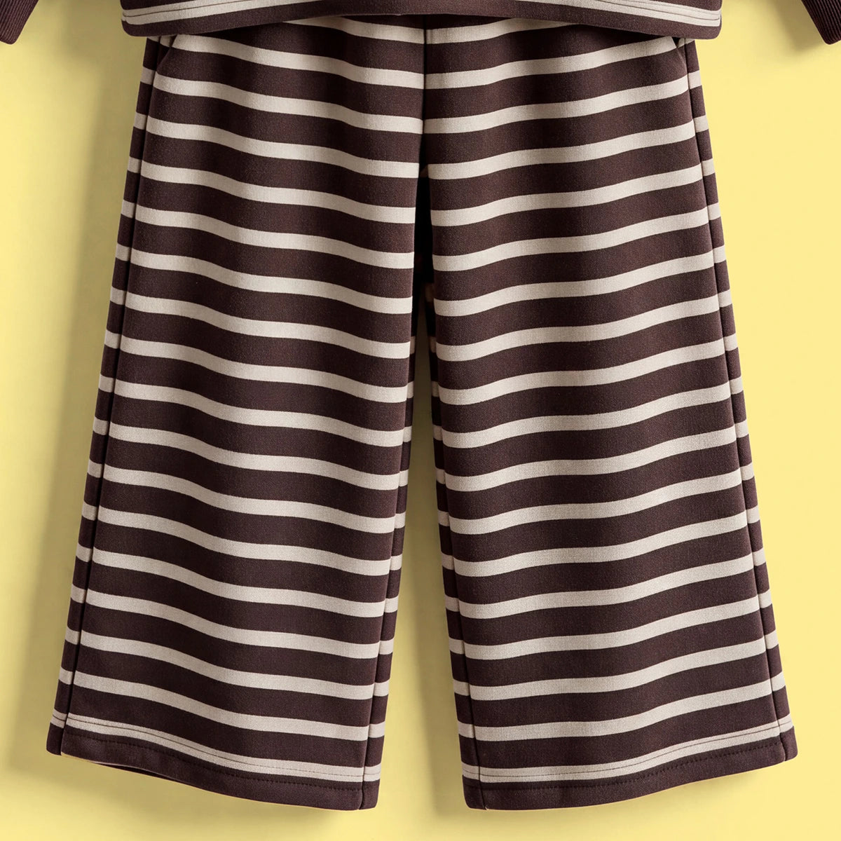 Girls Brown Striped Sweatshirt & Pants Co-ord Sets Sets
