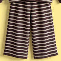 Girls Brown Striped Sweatshirt & Pants Co-ord Sets Sets