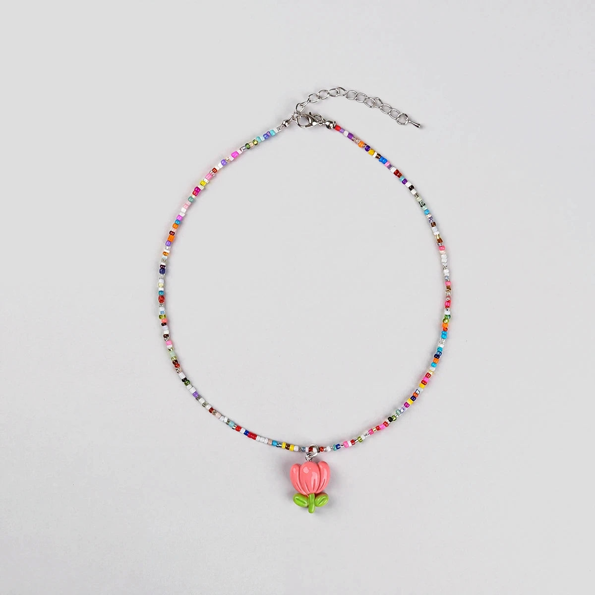 Pack Of 5 Girls Multicolour Floral Beads Necklace Sets Necklace and Chains