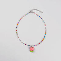 Pack Of 5 Girls Multicolour Floral Beads Necklace Sets Necklace and Chains