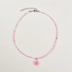 Pack Of 2 Girls Multicolour Floral Bead Necklace Sets Necklace and Chains