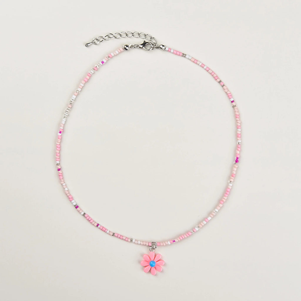 Pack Of 2 Girls Multicolour Floral Bead Necklace Sets Necklace and Chains